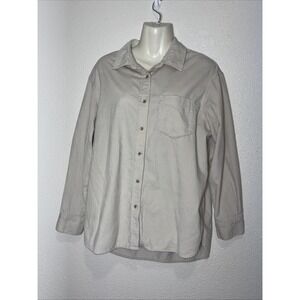 Time Tru Women's Corduroy Long-Sleeve Cotton Button Up. Versatile Size M(8-10)